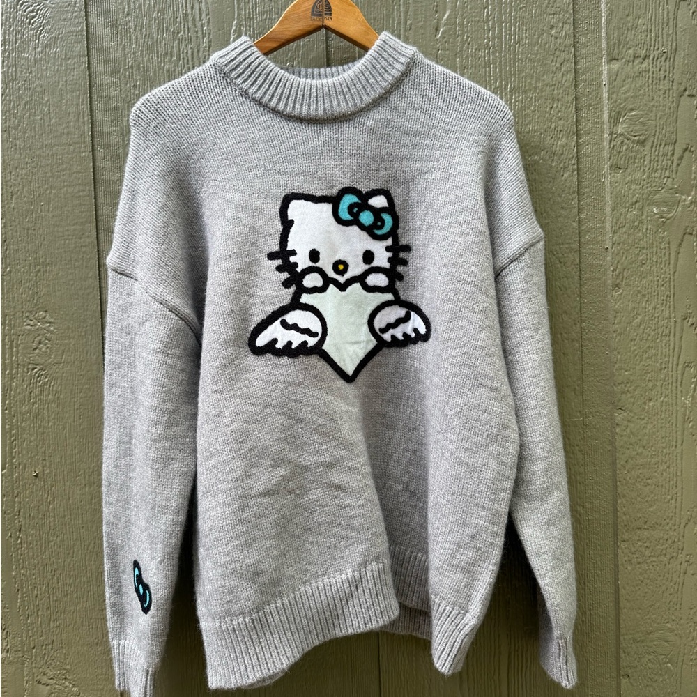 Hello Kitty Gray Sweater Cozy Knit